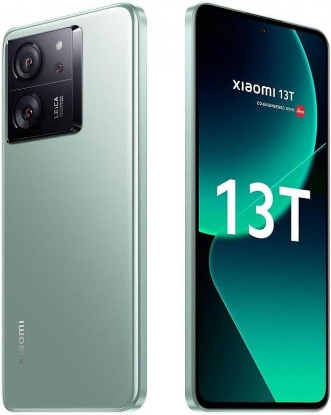 13T Leica 5G + 4G LTE (256GB+12GB) Global ROM Unlocked Worldwide (Tmobile Mint Tello Global) 50MP Triple Pro Leica Camera 6.67" 144Mhz + (W/Fast 51W Car Charger) (Meadow Green Global ROM)