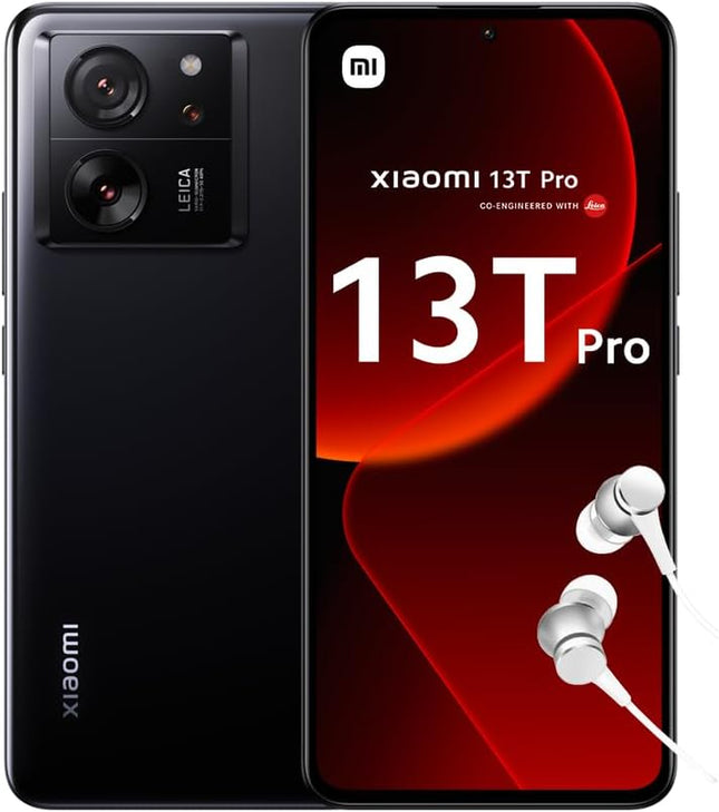 13T PRO 5G + 4G LTE (512GB+12GB) Global ROM Unlocked Worldwide (Tmobile Mint Tello Global) 50MP Triple Pro Leica Camera 6.67" 144Mhz + (W/Fast 51W Car Charger) (Black Global ROM)