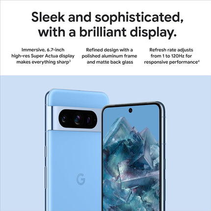 Pixel 8 Pro - Unlocked Android Smartphone with Telephoto Lens and Super Actua Display - 24-Hour Battery - Porcelain - 128 GB